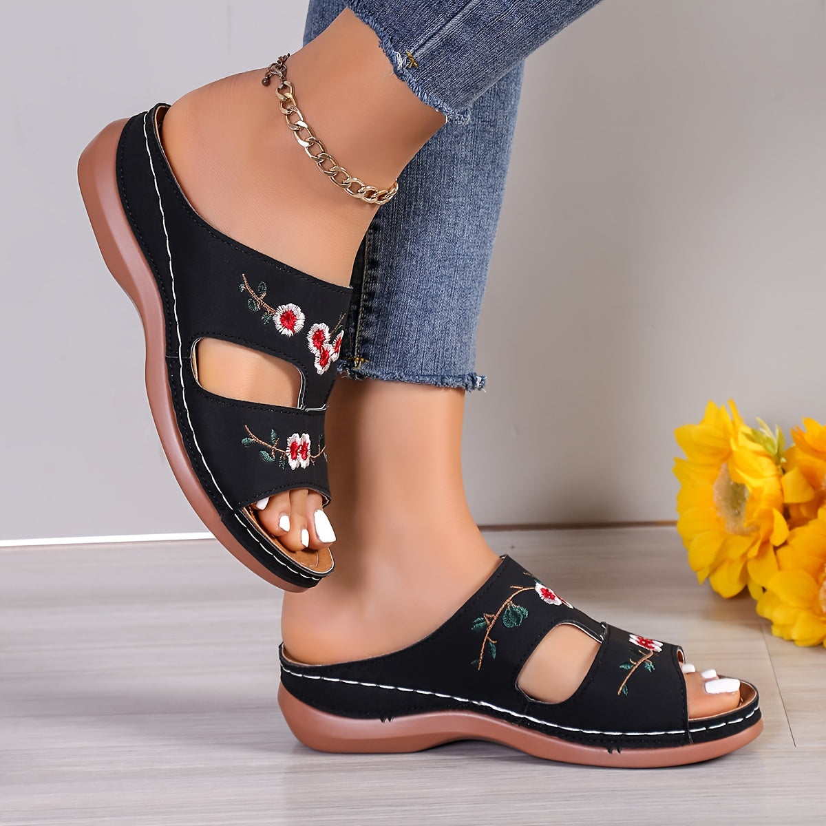 Bloemen sandalen | 1+1 GRATIS