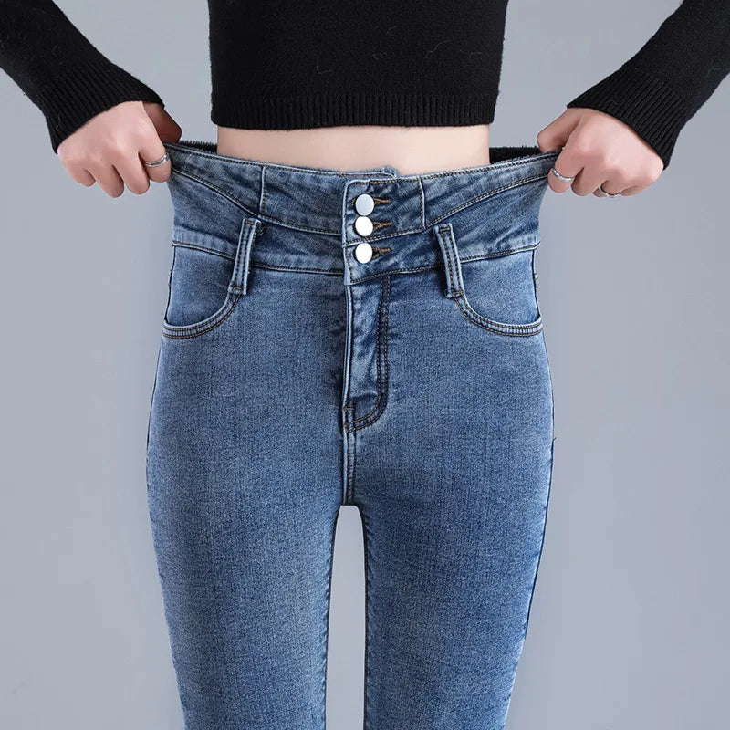 Jhene | Skinny fleecejeans | 60% KORTING