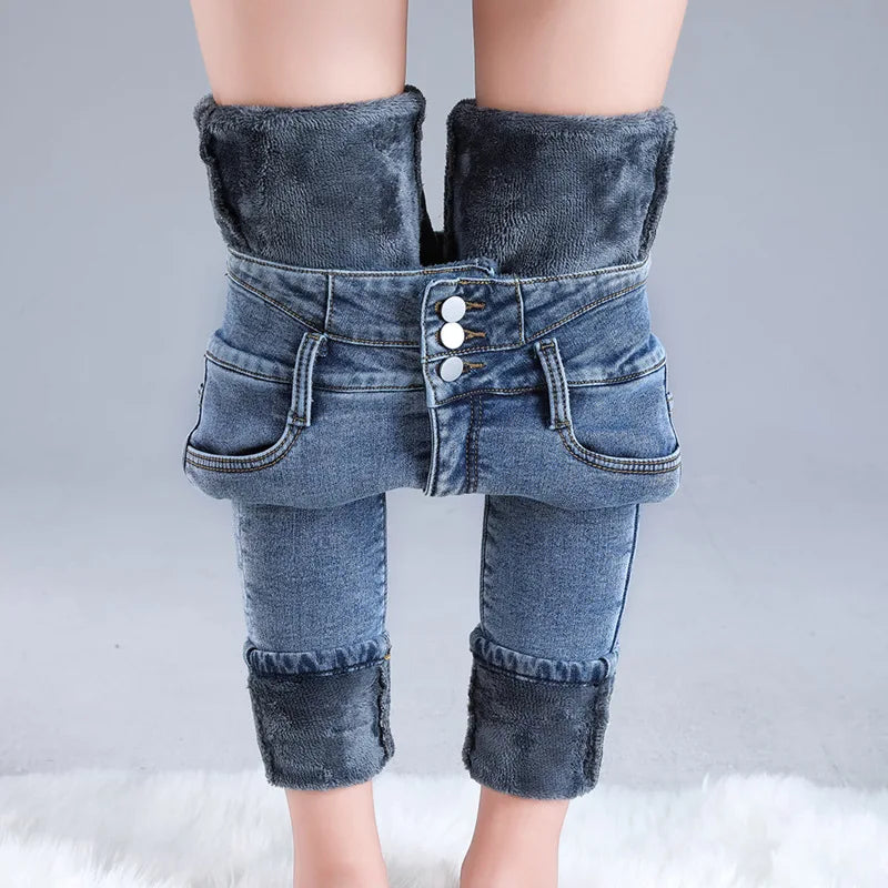 Jhene | Skinny fleecejeans | 60% KORTING