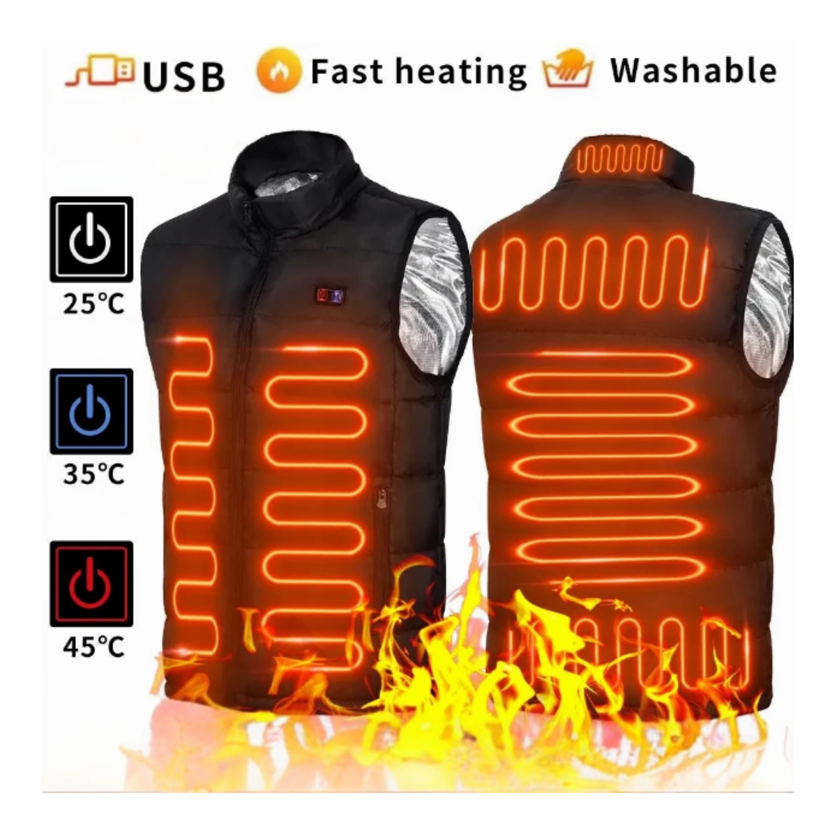 Heatwarmer | Verwarmde bodywarmer | 1+1 GRATIS